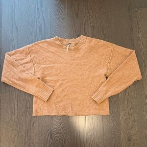 Free People camel cashmere crop sweater Small